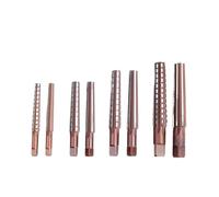 2 pièces/ensemble MT0/MT1/MT2/MT3/MT4 alésoirs à main ensemble chanfrein alésoir conique outil en acier résistant l'usure fin/rugueux(Brown-MT3)