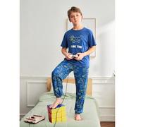 2 pièces ensemble - Pantalon long décontracté avec motif d'impression de jeu vidéo et top à manches courtes pour les grands garçons, tenue de détente 8Y,9Y,10Y,11-12Y,13-14YCartoon,Lettres,DinosauresÉ