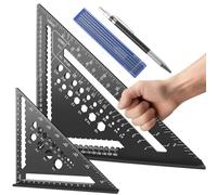 2 Pièces Ensemble Polyvalent de Equerre Menuisier Grande Equerre Charpentier 7/12 Pouces Équerre De Menuisier Combinée, Mesure pour la Menuiserie Bricolage et Rénovation Domestique(180mm+300mm)