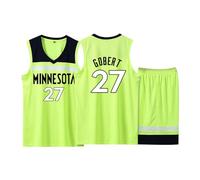 2 Pièces Ensemble Pop Maillot et Shorts de Basket Enfant/Adulte 2024 - Tenue Vert S