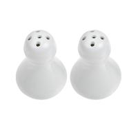 2 Pièces Ensemble Salière et Poivrière en Céramique Blanche