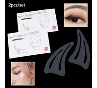 2 Pièces/Ensemble Sourcils Modèle Carte Ombre À Paupières Maquillage Outil Eyeliner Pochoirs Ailé Eyeliner Pochoir Modèles Modèle Façonnage Outils