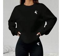 2 pièces Ensemble Sweat-shirt col rond décontracté ample à motif de cerf et leggings skinny, convient pour l'automne/l'hiver L,M,S,XL,XS,XXL,XXS,XXXL,XXXXLAnimalTissu tricoté