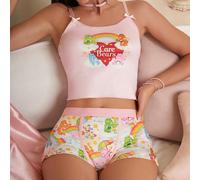 2 pièces Ensemble top cami et short taille garçon à imprimé ours de dessin animé pour femme, tenues deux pièces pour femme L,M,S,XL,XSCartoon,graphique,LettresTissu tricoté