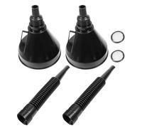2 Pièces Entonnoir Tuyau Large Bouche 165mm en Plastique Noir | Structure Allongée, Diamètre Intérieur du Tuyau Indiqué, Usage Automobile et Moto, Format Léger et Facile à Ranger