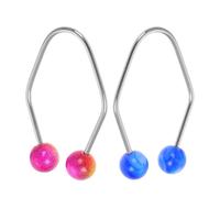 2 Pièces Entraîneur de Fossettes Faciales en Acier Inoxydable | Perles en Acier Inoxydable, Conception Compacte, Entraînement Double Face, pour Visage, Femmes et Filles Couleur Aléatoire