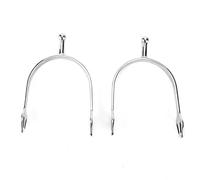 2 Pièces éperons en Acier Inoxydable à Tête Ronde éperon Anglais 5.1x3.5in sans Danger pour le Cheval pour les Amateurs D'équitation
