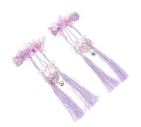 2 Pièces Épingle à Cheveux Chinoise Décorative | Acrylique, Perles et Alliage, Finition Soignée, Style Classique Oriental, pour Fêtes et Concours de Beauté