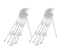 2 Pièces Épingle à Cheveux Vintage en Alliage Chaîne, Style Rétro | Finition Argentée, Maintien Sûr pour Chignons et Cheveux Longs, Touche Ethnique, Usage Décontracté ou Formel
