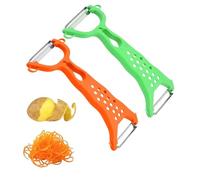 2 Pièces Eplucheur Légumes, Légumes Fruits Peeler Parer, Éplucheur Double Fonction en Acier Inoxydable, 2 en 1 pour Éplucher et Râper, Éplucheur à Fruits et Légumes avec Poignée Ergonomique