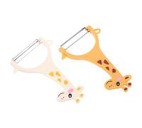 2 Pièces Éplucheur Manuel en Acier Inoxydable, Design Girafe | Rangement Magnétique, Plastique et Aimant, Usage pour Tomates et Mangues, Style Cartoon, la Cuisine