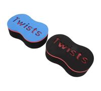 2 Pièces Éponge Coiffante Afro pour Hommes Noirs, Boucles Définies | Usage Professionnel ou Personnel, Format Portable, Mousse Souple, Bord Rouge et Bleu, Facile à Utiliser