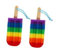 2 Pièces Éponge de Bain Exfoliante de Lot de Colorées pour Garçon Fille Éponge Douce pour Exfoliation Complète Corps Nettoyage et Rafraîchissant