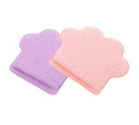 2 Pièces Éponge Visage Chat Patte en Mousse, pour Nettoyage | Forme Gantée, Usage Quotidien à Salle de Bain, Ajoute une Touche de Couleur Rose et Violette