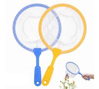 2 Pièces Épuisette Enfant, Mini Filet de Pêche et Attrape Insecte pour Garçons et Filles, Petite Épuisette Piscine et Plage, Jouet d'Extérieur pour Capturer Papillons et Poissons, Bleu et Jaune