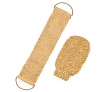 2 pièces épurateur de dos pour douche, et sangle de gommage corporel en jute naturel, gommage polyvalent pour l'élimination des peaux mortes pour hommes femmes nettoyant le corps