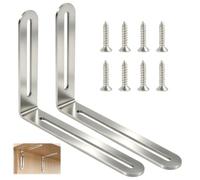 2 Pièces Équerre de Fixation en Forme L , Acier Inoxydable Connecteurs d’Angle, Supports d’Angle Droit pour Meuble, Table, Chaise, Bibliothèque, Durable Anticorrosion, Facile à Installer