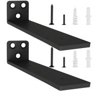2 Pièces Equerre Etagere Murale 30 cm, Equerre Charge Lourde, Support étagère Murale Pour Étagères Ouvertes de Bricolage (Noir)