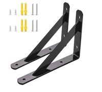 2 Pièces Equerre Etagere Murale, pour Bibliothèque Salon Chambre,Support Triangulaire, Fixation Murale, Équerres 90 Degrés, D'Étagère,Noir (50cm/19.69in)