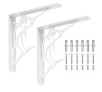 2 Pièces Equerre Etagere Murale, Supports Triangulaires Angulaires Droits de 90 Degrés, Support D'étagère Murale, Support d'angle Brace pour Salon (2 PCS Blanc 200X200MM Poisson - épée)
