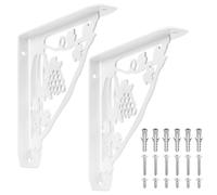 2 Pièces Equerre Etagere Murale, Supports Triangulaires Angulaires Droits de 90 Degrés, Support D'étagère Murale, Support d'angle Brace pour Salon (2 PCS Blanc 200X200MM Raisins)
