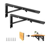 2 Pièces Equerre Pliable, 400 mm Equerre Pliante en Acier Inoxydable avec Vis Pouvant Supporter un Poids de 120 kg, Equerre Etagere Murale pour la Chambre la Salle de Bain la Salle d'Étude le Bureau