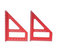 2 Pièces Équerre Rapporteur 3d 45/90 Degrés, Aluminium, Mesures | Outil Compact Rouge, Lignes Exactes et Traçage Précis, pour Menuiserie et Ingénierie