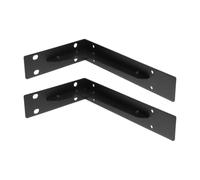 2 Pièces Équerres D'angle Noires en Fer, Support Mural Robuste | Charge Lourde, Installation Simple, Forme Triangulaire et L, pour Meubles et Vasques de Salle de Bain