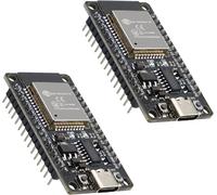 2 Pièces ESP Mini Cartes de développement,ESP-32S ESP-32-WROOM-32D Module WiFi Bluetooth Type-C Interfaces Chip CH340 Double coeur CPU Compatible avec Arduino