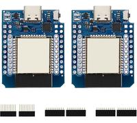 2 pièces ESP32 Mini Module WiFi, Type-C sans Fil WiFi + Bluetooth Dual Core CPU Carte de développement Internet Compatible avec Arduino