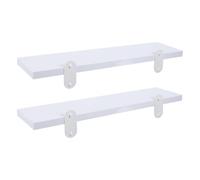 2 Pièces Étagère en Bois Blanc pour Panneau Perforé, Rangement Mural | Surface Lisse et Polie, Hauteurs Ajustables, Fixation Murale, pour Bougies, Objets de Collection et Garde-manger