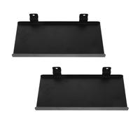 2 Pièces Étagère Murale Métallique Noire, Plateau Plat Moderne | Acier à Finition Pulvérisée, Bord Fin Anti-rayures, pour Affiches D'art et Flacons de Maquillage