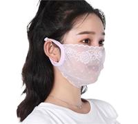 2 pièces été élastique extérieur couleur unie suspendus oreille Protection visage bouclier crème solaire masque couverture dentelle Pour Les Sports De Plein Air(Light purple)