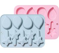 2 pièces Étoiles Gouttes d'eau Moules à chocolat Moule en silicone à faire soi-même Pour Gâteaux, Gelée, Oursons en gomme, Pudding Et Moule à glaçons
