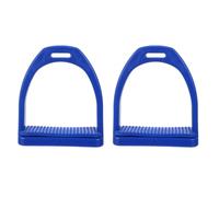 2 Pièces Étriers de Selle de Cheval en Plastique Bleu | Surface Texturée, Appui Stable pour Longues Sorties, Usage Tout, Adaptés aux Selles Western