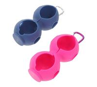 2 Pièces Étui à Balles de Golf Double Couche en Silicone | Pochette de Voyage Compacte, Ouverture Facile et Protection Renforcée, Bleu ou Pourpre