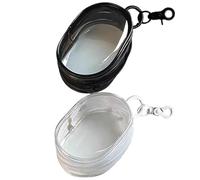 2 Pièces Étui de Rangement pour Câbles Étui Transparent Suspendu Portable pour Casque Fermeture à Glissière Écouteur Minimaliste Visible pour Clé USB, Clés, Mini Rouge à Lèvres, Écouteurs (Noir, B..