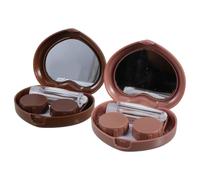 2 Pièces Étui pour Lentilles de Contact en Cœur, Voyage, PP Transparent | Séparation Gauche Droite, Double Compartiment Étanche, Identification Rapide sans Ouvrir, Stable sur Surface Lisse