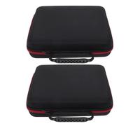 2 Pièces Étui pour Microphone sans Fil Eva, 4 Emplacements, Noir | Rangement Portable, Cloison Rembourrée, Poche Filet Supérieure, pour Équipes Réduites et Ingénieurs Son