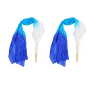 2 Pièces Éventail de Danse du Ventre en Soie 1,5Mètre Éventails de Danse du Ventre en Soie Voiles de Danse Nationale Éventails de Voile de Soie Artificielle Longs Éventails Pliants