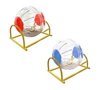 2 Pièces Exercice pour Hamster Boule avec Support 12cm en PP Bleu | Format Compact pour Petits Hamsters et Gerbilles, Aspect Mignon, sans Odeur, pour Familles et Amis