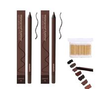 2 pièces Eyeliner Et Crayonà Sourcils 2 En 1,Duo Eye-Liner Waterproof 24h Crayon Yeux Aiguisable,Sans Bavure,Sans DéColoration, Lisse Et Facile à Colorer (Graphite*2, Taille)