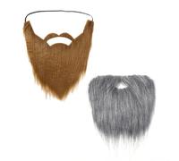 2 Pièces Fausse Barbe, Accessoire De Spectacle De Barbe, Barbe Artificielle Auto-Adhésive, Fausse Barbe Hippie, Grande Barbe, Fête De Vacances, Accessoire De Barbe Cosplay