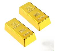 2 pièces Faux Lingots d‘Or,répliques lingots d'or Faux en Plastique,Mini Faux Brique d'or pour l'artisanat,pour Accessoires de Film,Cadeau Fête,Briques d‘Or pour Piège à Photos et Spectacle