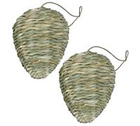 2 Pièces Faux Nid de Guêpes Tissé en Paille, Décor Suspendu | Résistant à L’eau, Contrôle , pour Maisons, Jardiniers, Garages et Carports Toute L’année