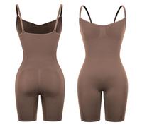 2 PIÈCES Femmes Corps Shaper Taille Minceur Corset Sans Couture Formateur Shapewear Bout À Body Pour Femme(Brown Full Back,XS-S)