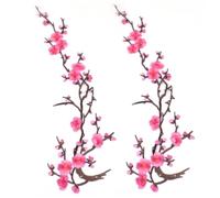 2 pièces fer à repasser sur patch fleur de cerisier, grand fer sur patchs de broderie pour la réparation et la décoration des vêtements, 13, 78 pouces Style 1
