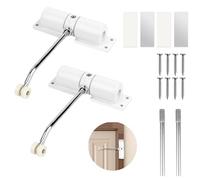 2 Pièces Ferme Portes Automatiques Réglables Sans Perçage - Réglable Ferme Porte à Ressort avec Plaque de Montage et vis - Groom Fermeture Porte pour Porte de Chambre, de Jardin, Porte en Verre