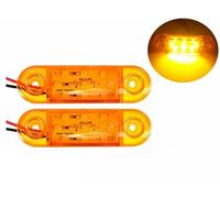 2 Pièces Feux de Gabarit 12V LED Orange Ambre Feu de Position Latéral 9 LED SMD pour Caravane Remorque Camion Van Fourgon