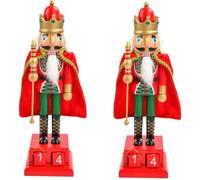 2 Pièces Figurines de Casse-noisette de Noël, Bois Articles De Fête Bureau, 38cm